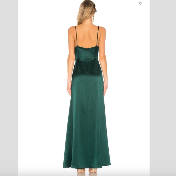 Jill Jill Stuart Wrap front Satin Slip Gown In Spruce - Picture 3 of 12